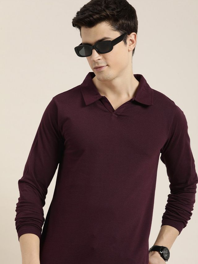 Dillinger Men's T- Shirts | Wine - XL | DLPOL002WINE | Long Sleeve