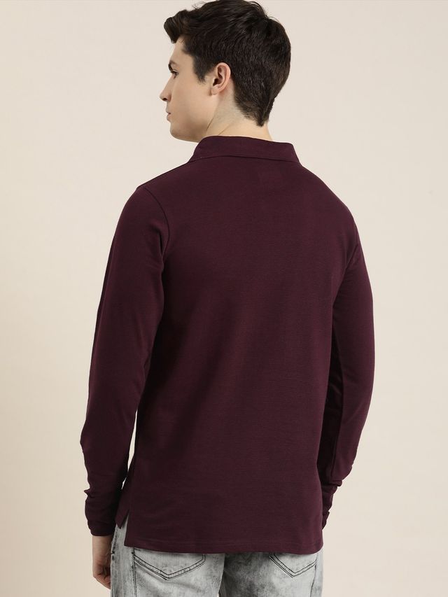 Dillinger Men's Long Sleeve T-shirts | DLPOL002WINE | Wine - XL