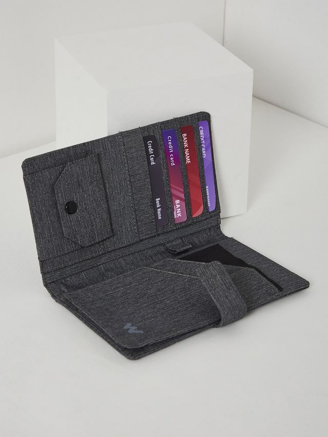 Wildcraft Men's Solid Faux Leather Passport Holder | Grey - L