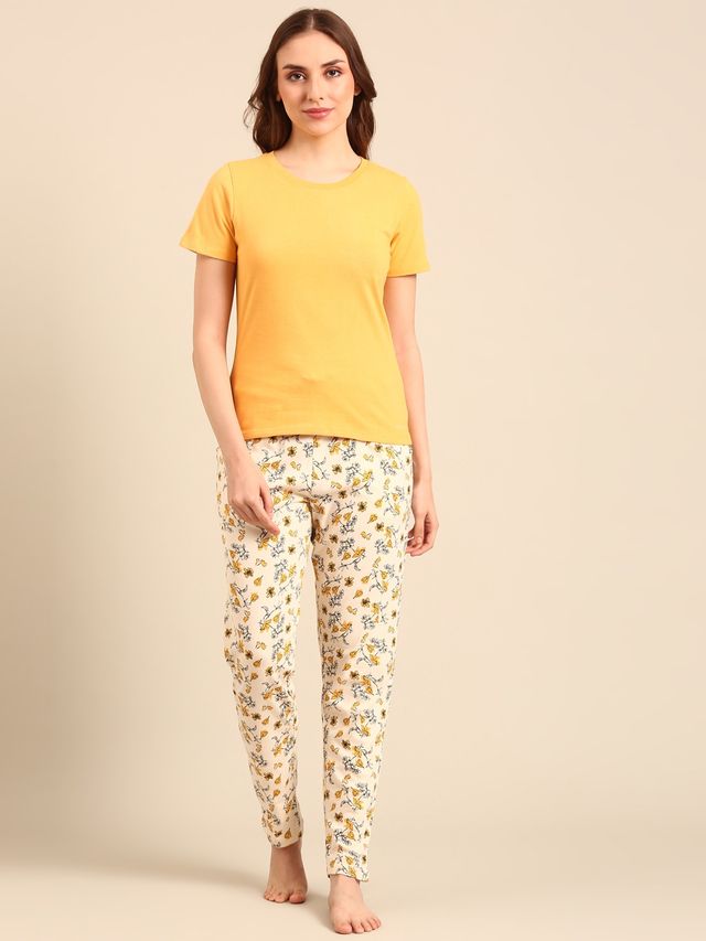 Pepe Jeans Premium Cotton Night Suit | Soft And Comfortable, Antique Floral, L