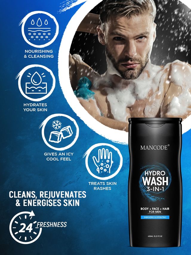 Mancode 3 In 1 Hydro Body Wash