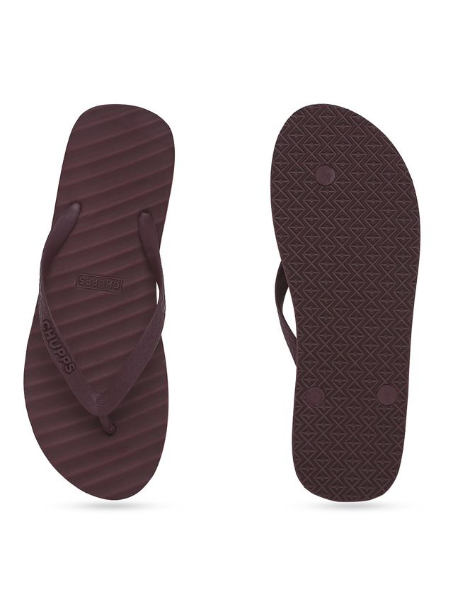 Chupps Women's Banana Leaf Monocrome Red Flipflop - UK 4