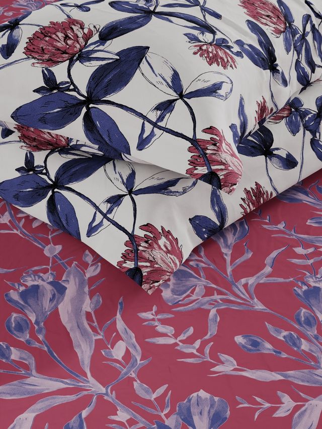 Kopa Bamboo Micro Fitted King Bedsheet 3pc Set with 2 Pillow Covers Floral Rose/Blue