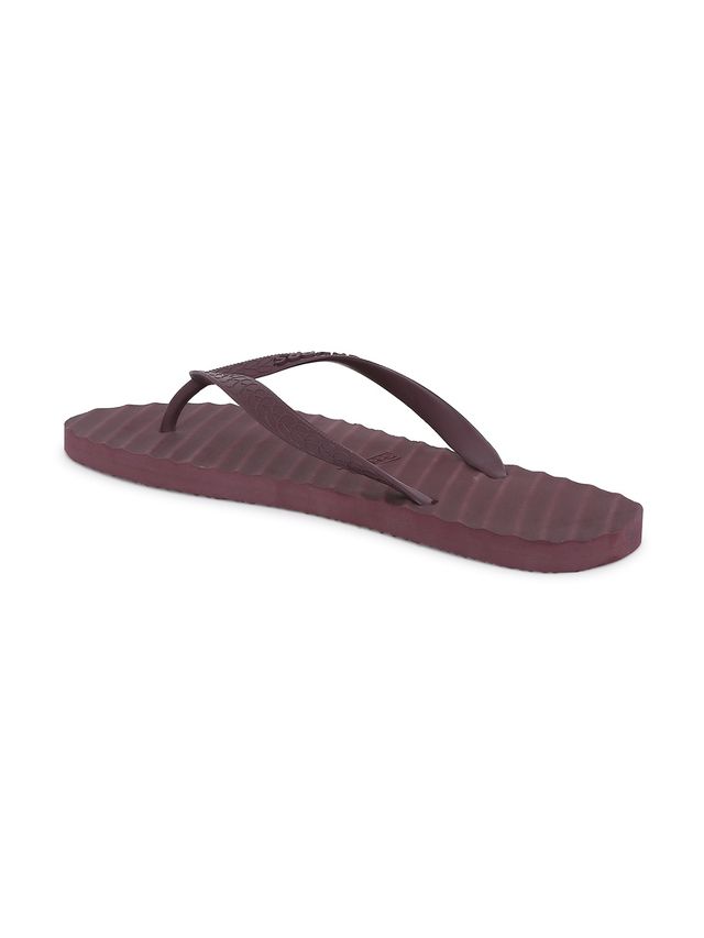 Chupps Women's Banana Leaf Monocrome Red Flipflop - UK 4