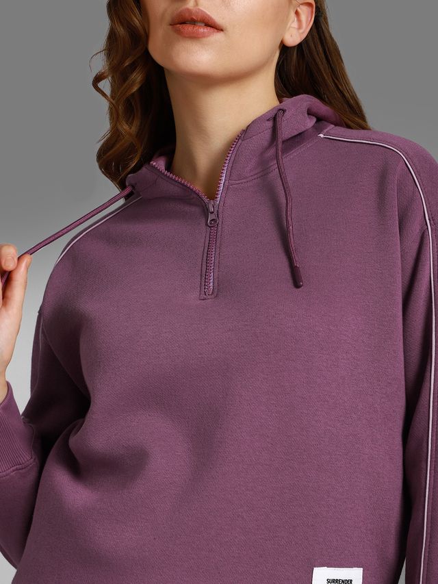 High Star Women's Hooded Long Sleeves Pullover Sweatshirt | Purple - L