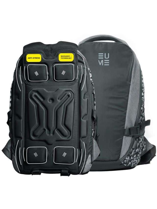 EUME Unisex Solid Nylon 31 L Massager Backpack | Black - 15.6 Inches