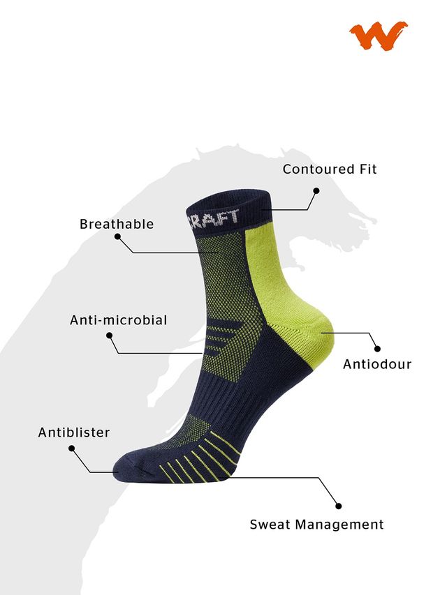 Wildcraft Unisex Patterned Cotton and Nylon Socks | Assorted - Free Size