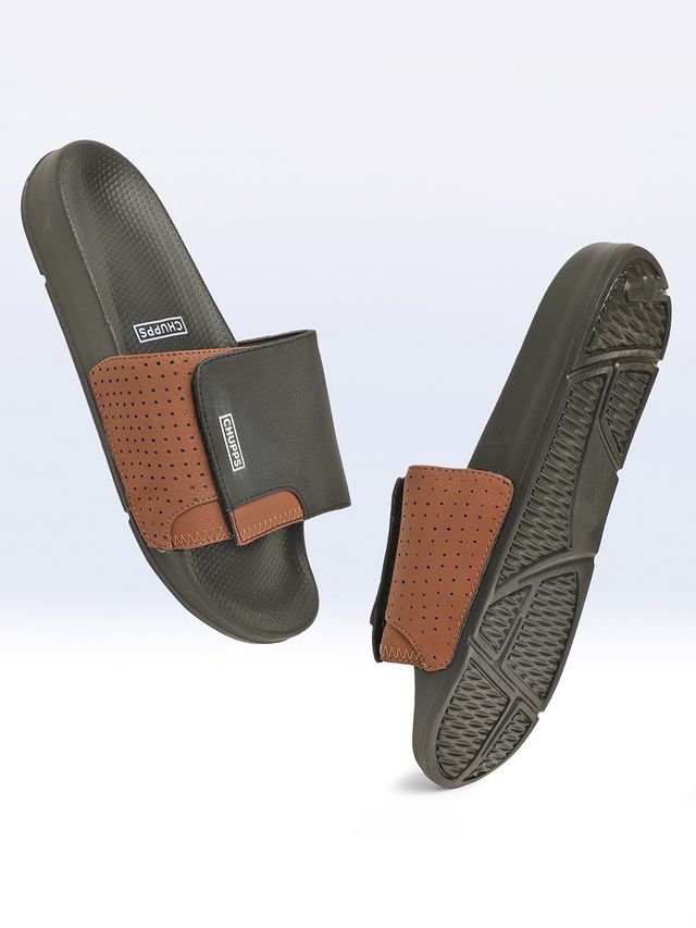 Chupps Solid Hues Black - Tan Men's | Casual Slider UK11
