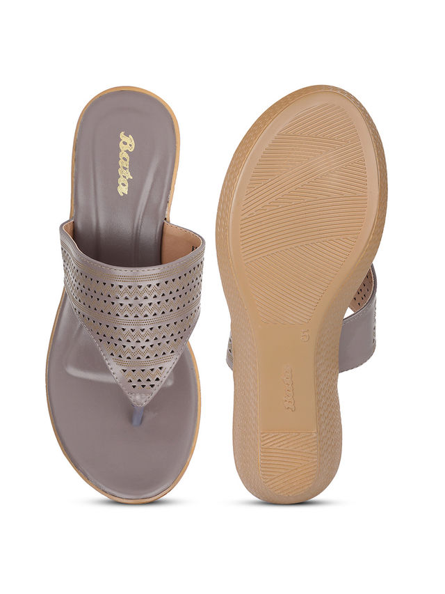 Bata Gunmetal Thong For Women - 4