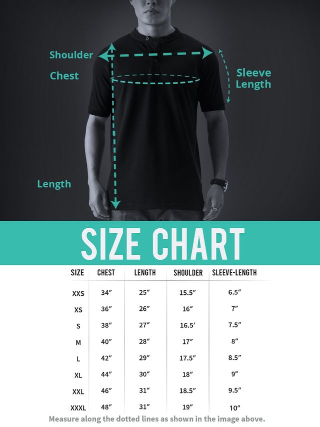 The Souled Store Men's Regular Solids- Midnight Black Mandarin Polo | 2XL