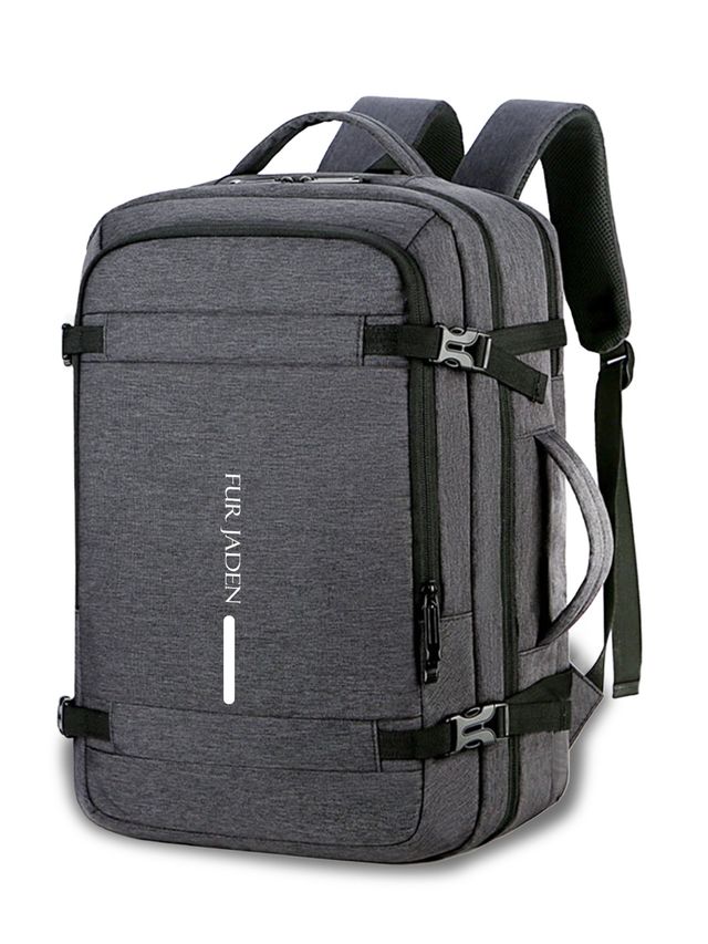 Fur Jaden Unisex Solid PU 40 L Laptop Backpack | Grey - 15.6 Inches
