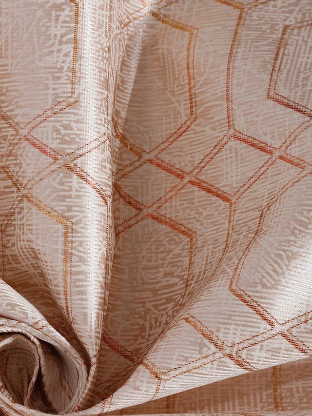 Cortina Polyster Printed Door Curtain 7Ft - Peach 2 pcs