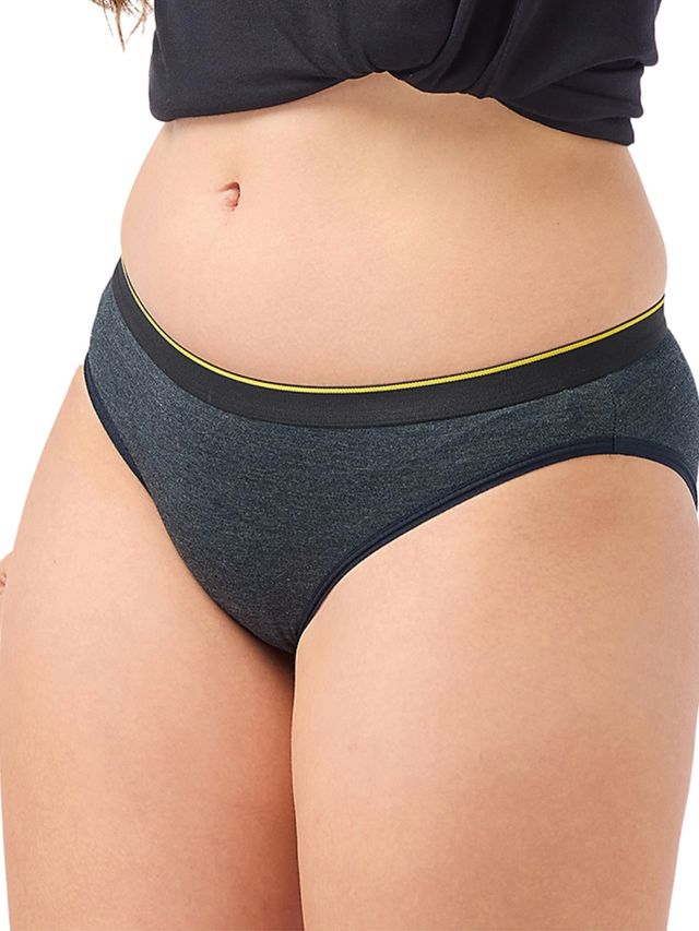 Bummer Women's Micro Modal Elastane Bikini Panties | Charcoal Melange - S
