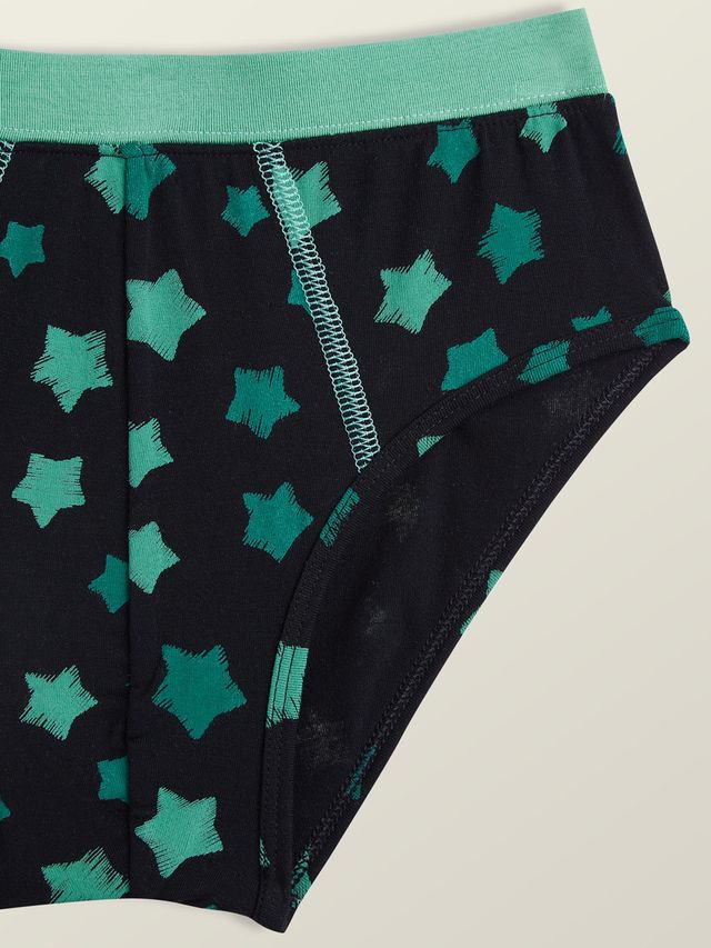 XY Life Briefs for Boys, Tencel Modal, Antimicrobial - Saturn+Green Stars | 9-10Y| Pack Of 2