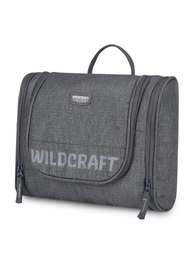 Wildcraft Unisex Textured Nylon 10 L Travel Toiletry Kit | Light Grey - Free Size