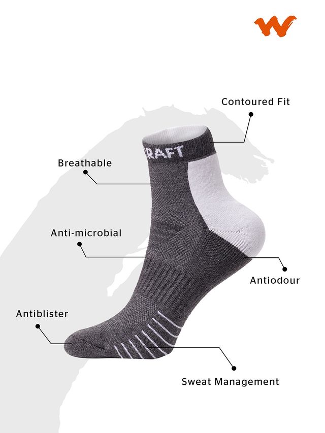 Wildcraft Unisex Patterned 78% Cotton, 20% Nylon, 2% Elastane Socks | Assorted - Free Size