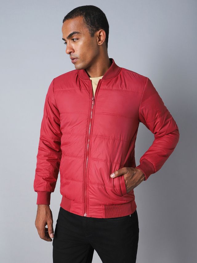 High Star Men's Outdoor Bomber Jacket | Maroon - M