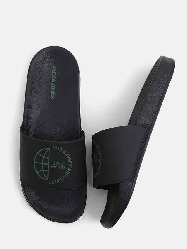 Jack & Jone Sizes Pool Sliders | Jet Black - 44