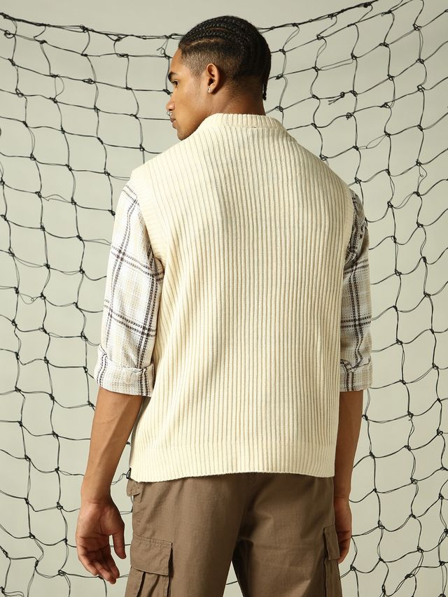 Hubberholme Men's Striped Pullover | Cream - M