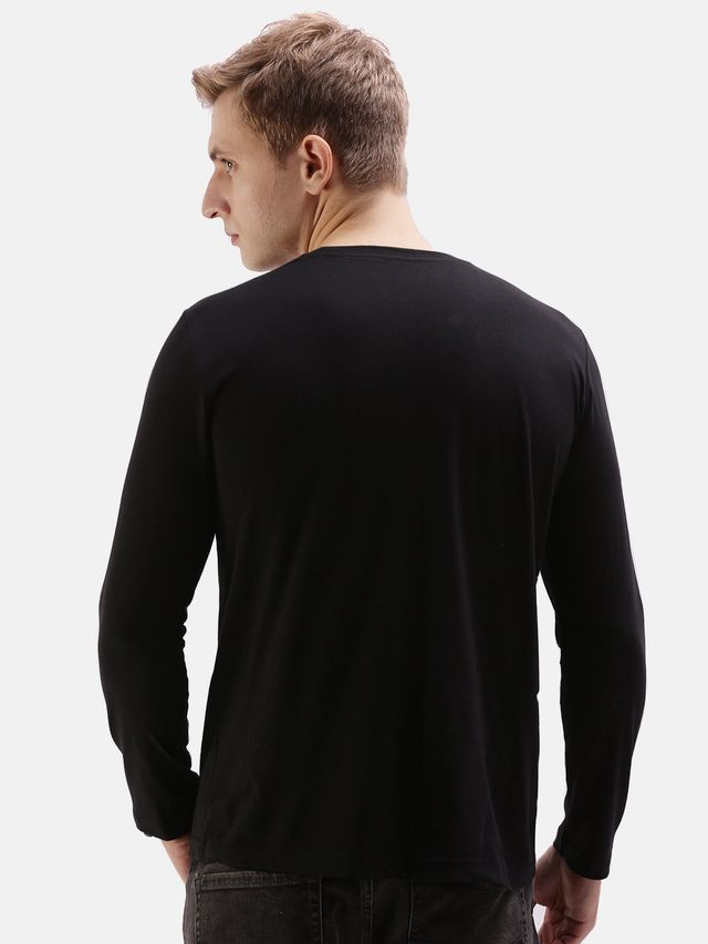 Actimaxx Men Solid Round Neck Long Sleeve Pure Cotton T-shirt | S | Colour May Vary