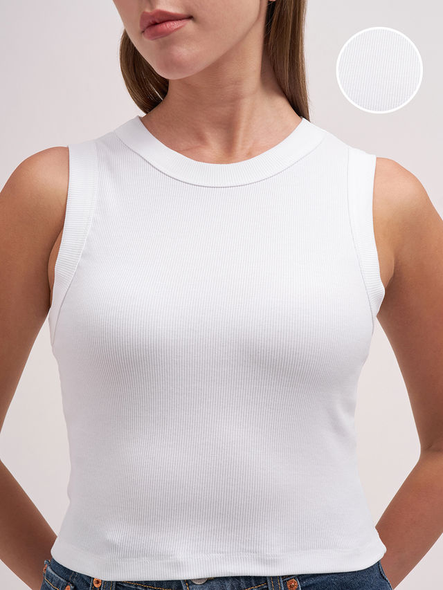 Buy Tokyo Talkies Women Sleeveless Racer Back Top | WHITE | M