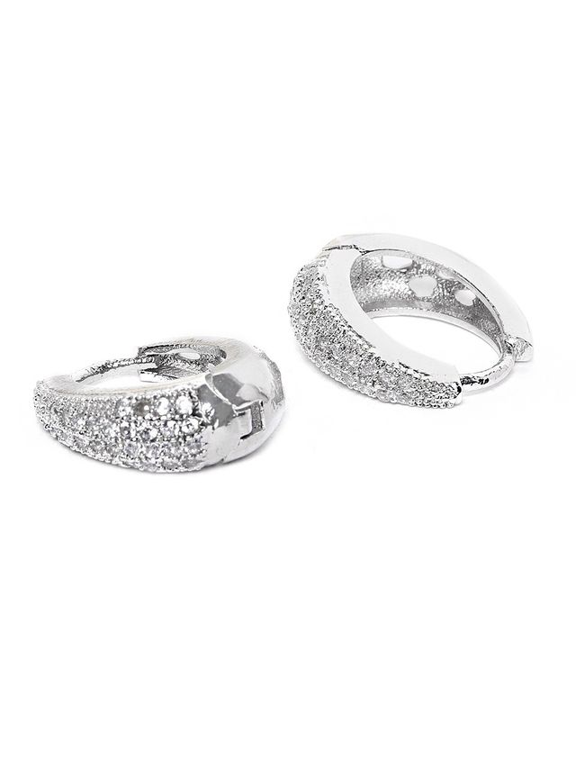 Youbella Jewellery Gold Plated Crystal Earrings For Girls And Women (Style 2 - Silver)(Ybear - 32776)