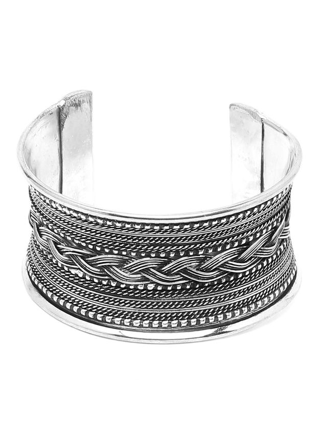 Youbella Jewellery Celebrity Inspired Silver Plated Cuff Bracelet For Girls And Women(Ybbn - 91941)