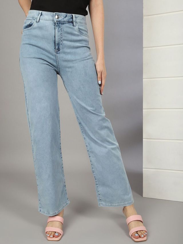Freehand Women's Casual Wide Leg Jeans | Blue - 28