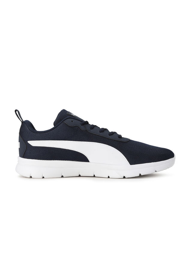 Puma Men's Supreme Comfort Running Shoes | Navy Blazer, White and Silver - UK 7