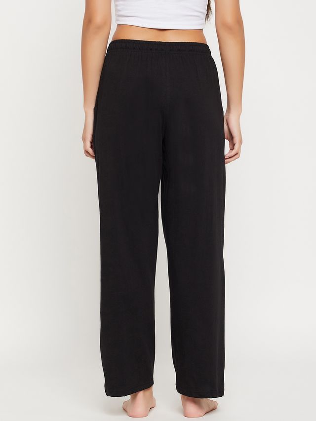 Clovia Women's Cotton Rich Pyjama | Black - S