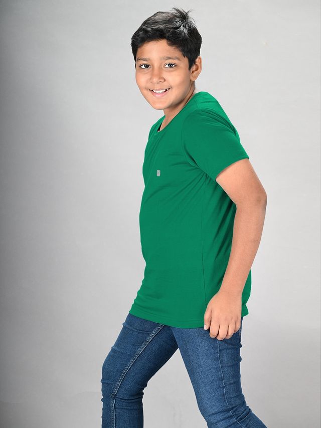 Lux Nitro Kids Round Neck T-shirt | Peacock Green - XXL