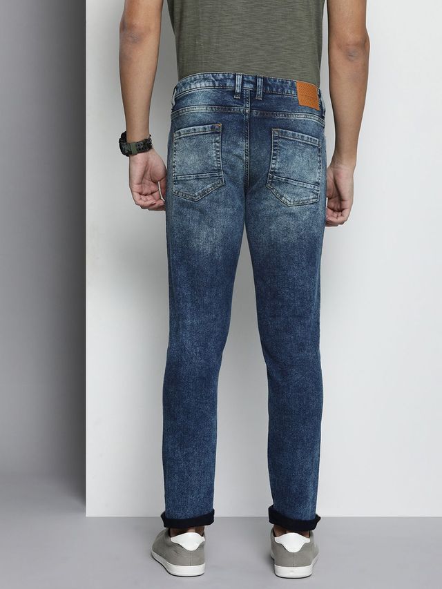 The Indian Garage Co Men's G-ACE Slim Fit Solid Casual Jeans | Blue | 32