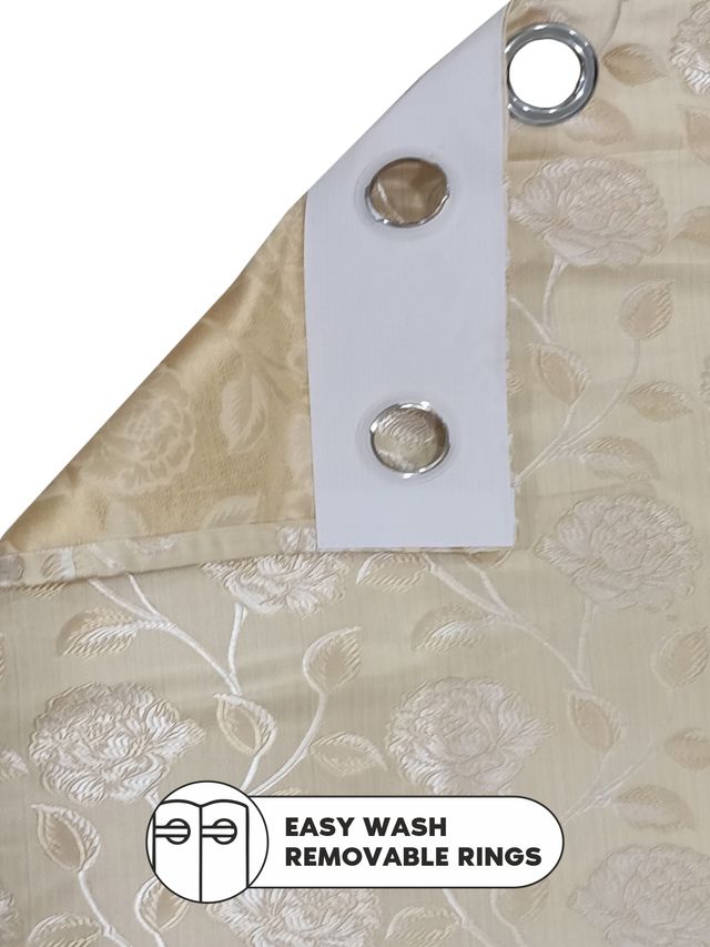 Bianca Jacquard Room Darkening Eyelet Curtain - 7 ft