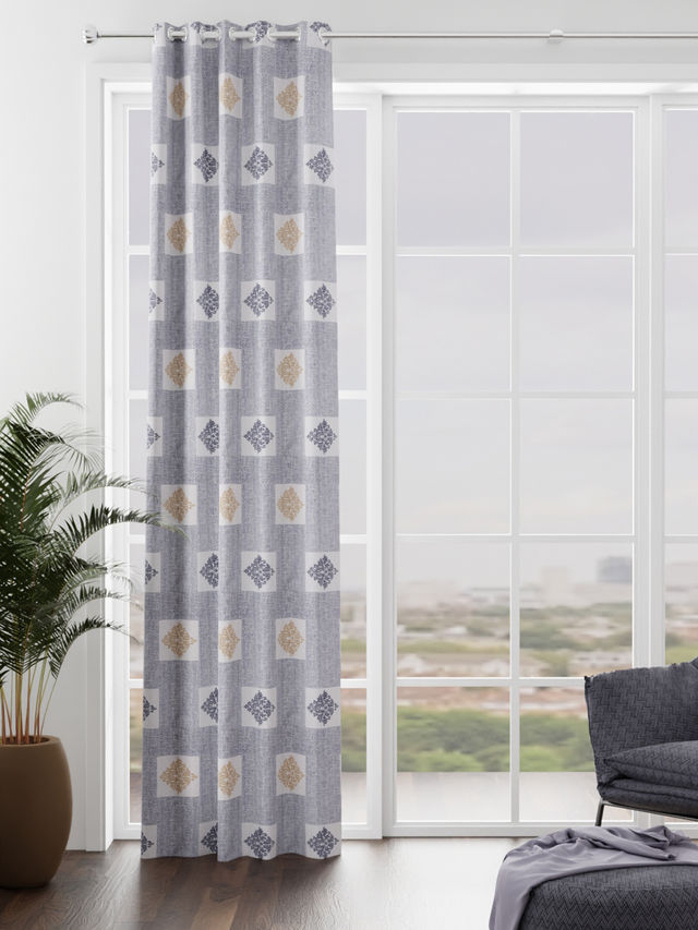 Bianca Polyester Eyelet Curtain - 7 ft