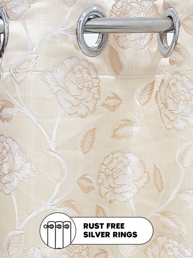 Bianca Jacquard Room Darkening Eyelet Curtain - 7 ft