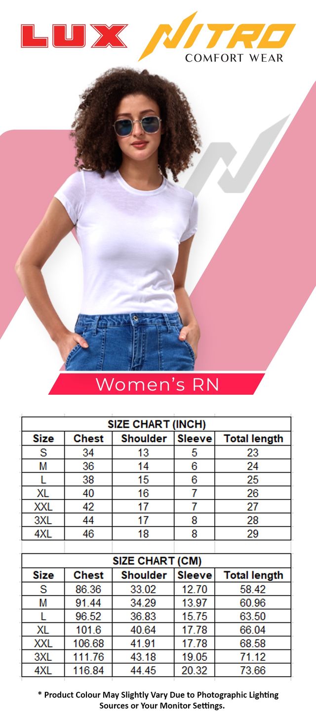Lux Nitro Women's Round Neck T-shirt | White - XXL