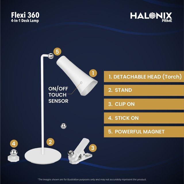 Halonix Flexi 360 4-in-1 Desk Lamp