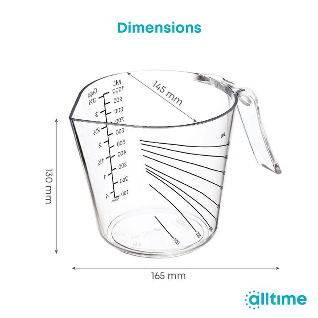 All Time Plastic Measure & Pour Jug 1000 Ml, Transparent