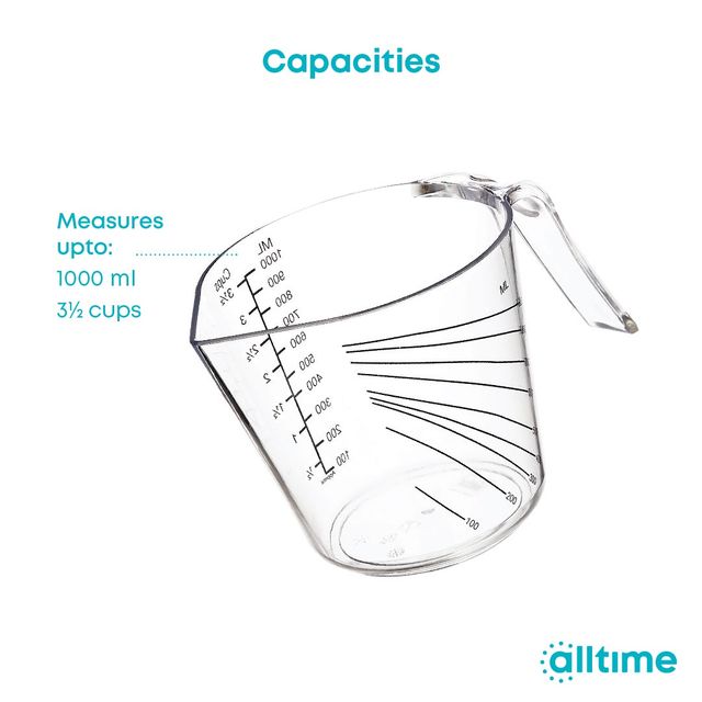 All Time Plastic Measure & Pour Jug 1000 Ml, Transparent