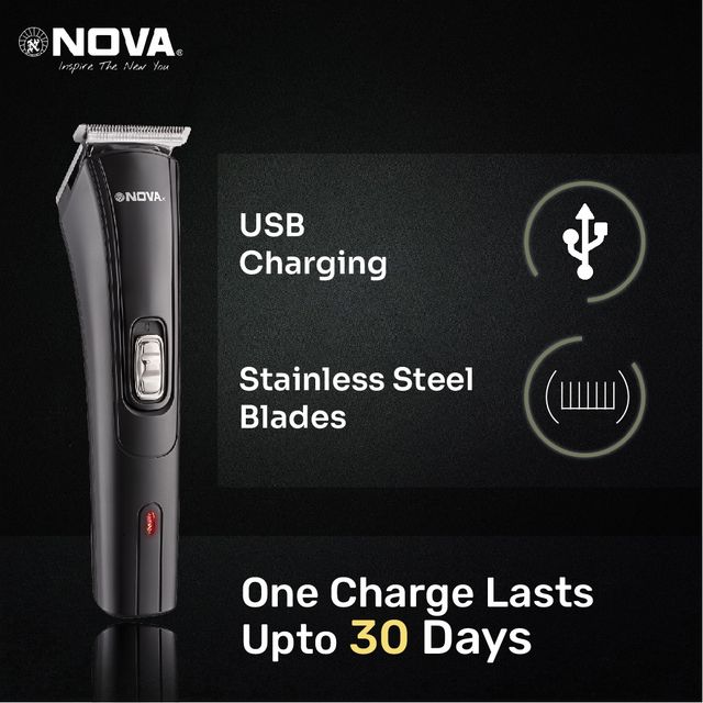 Nova Nht 1039 Usb Trimmer 45 Min Runtime 4 Length Settings (Black)