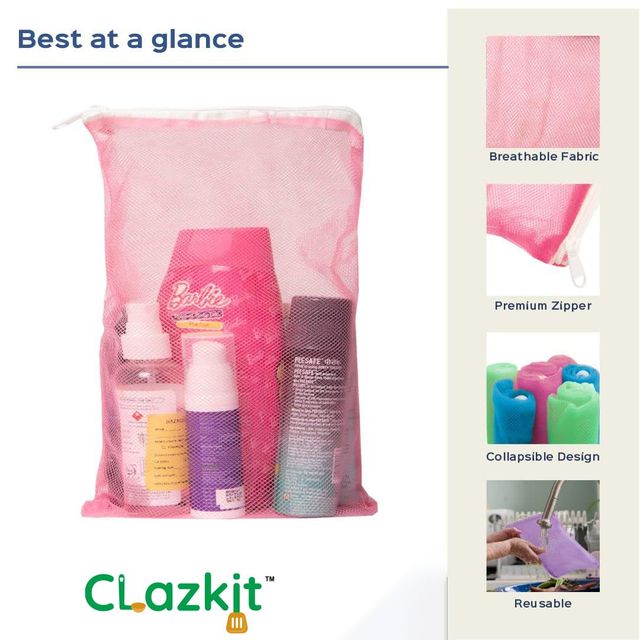 Clazkit Set Of 12 Reusable Fridge Storage Bags For Vegetables and Fruitswith Sturdy Zipper