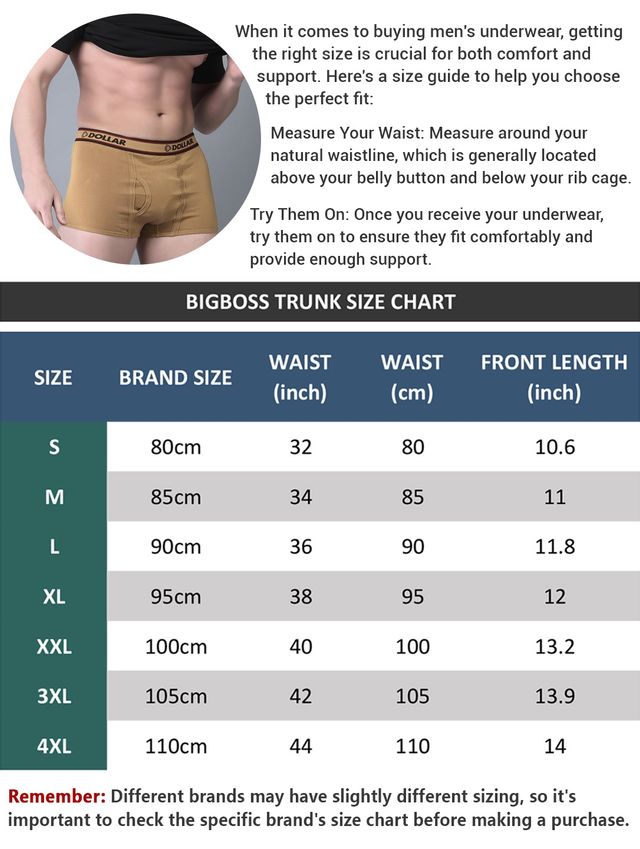 Dollar Bigboss Men's Solid Combed Cotton Trunk | Colour May Vary - L