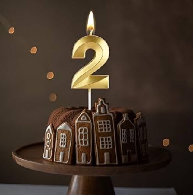Chrome 2 Golden Number Candle