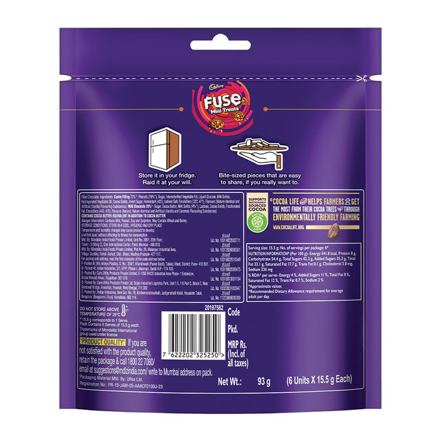 Cadbury Fuse Chocolate Bites Home Treats Pack 108.5 g Combo