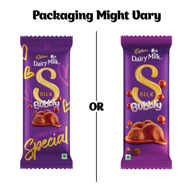 Cadbury Dairy Milk Silk Bubbly Chocolate Bar, 112 g - Pack of 2