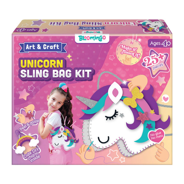 Bloomingo Diy Unicorn Sling Bag Kit | Art & Craft Kit For Ages 4+