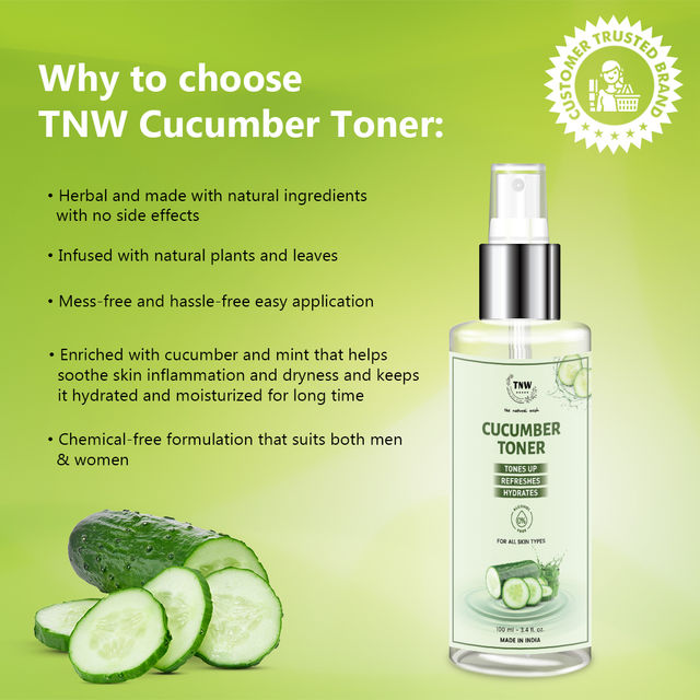 TNW The Natural Wash Cucumber Toner for Cleansing & Refreshing Skin Pore Tightening Toner with Spray