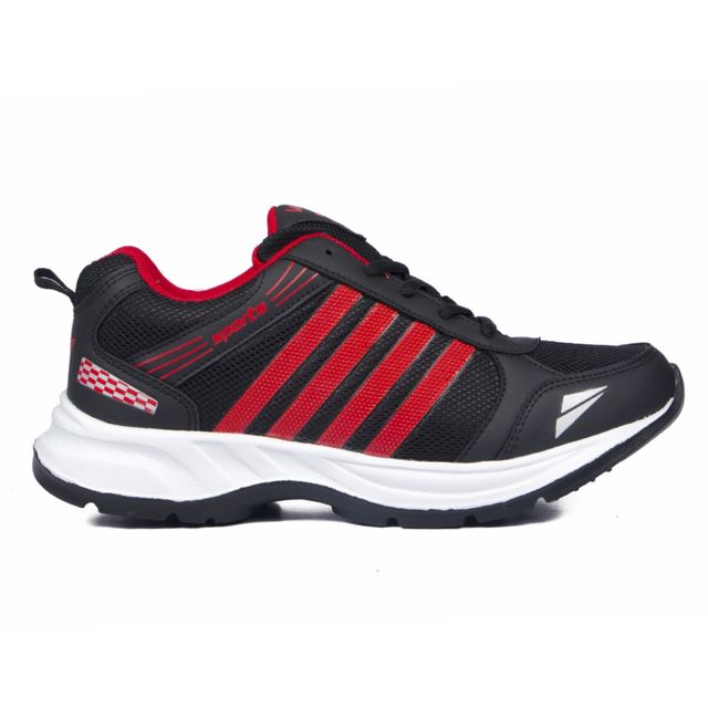Asian Wndr-13 Men Sports Shoes | Black-Red | Size-7