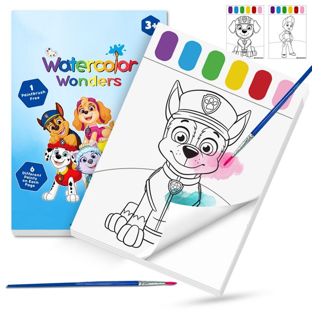 Buy Wembley Paw Patrol Watercolor Painting Book Toddlers Art with Paint ...