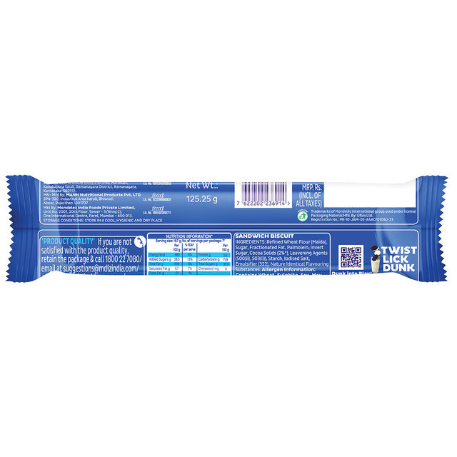 Cadbury Oreo Vanilla Flavour Creme Sandwich Biscuit Mega Family Pack